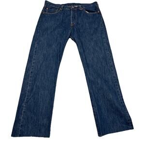 Levi 501 Jeans Mens Size 34x36 (34x31) Blue Button Fly Raw Hem Vintage Slim Fit